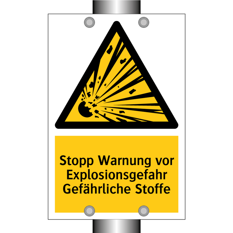 Stopp Warnung vor Explosionsgefahr Gefährliche Stoffe