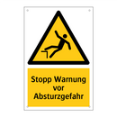 Stopp Warnung vor Absturzgefahr