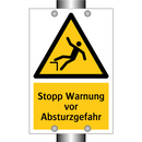 Stopp Warnung vor Absturzgefahr