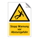 Stopp Warnung vor Absturzgefahr