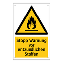 Stopp Warnung vor entzündlichen Stoffen