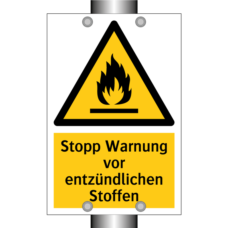 Stopp Warnung vor entzündlichen Stoffen
