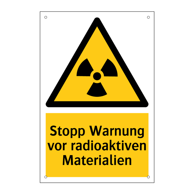 Stopp Warnung vor radioaktiven Materialien