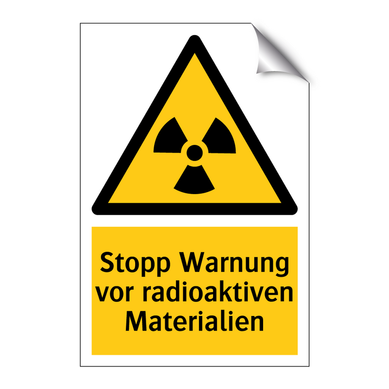 Stopp Warnung vor radioaktiven Materialien