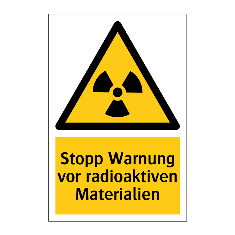 Stopp Warnung vor radioaktiven Materialien