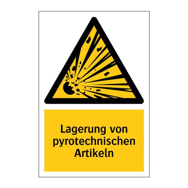 Lagerung von pyrotechnischen Artikeln