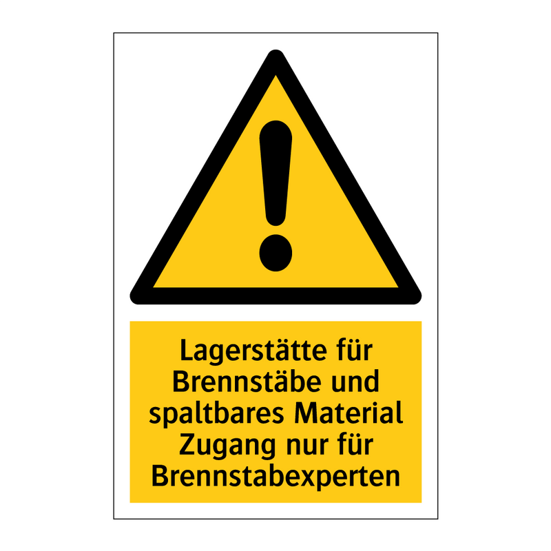 Lagerstätte für Brennstäbe und spaltbares Material Zugang nur für Brennstabexperten