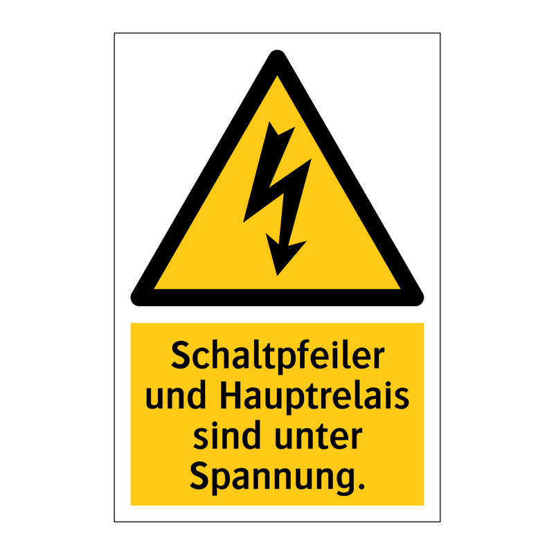 Schaltpfeiler und Hauptrelais sind unter Spannung.