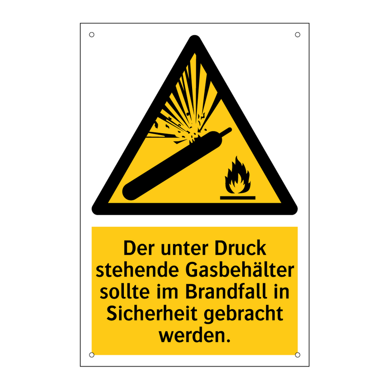Der unter Druck stehende Gasbehälter sollte im Brandfall in Sicherheit gebracht werden.