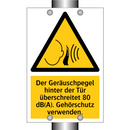 Der Geräuschpegel hinter der Tür überschreitet 80 dB(A). Gehörschutz verwenden.