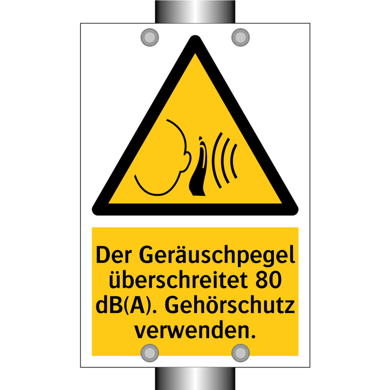 Der Geräuschpegel überschreitet 80 dB(A). Gehörschutz verwenden.