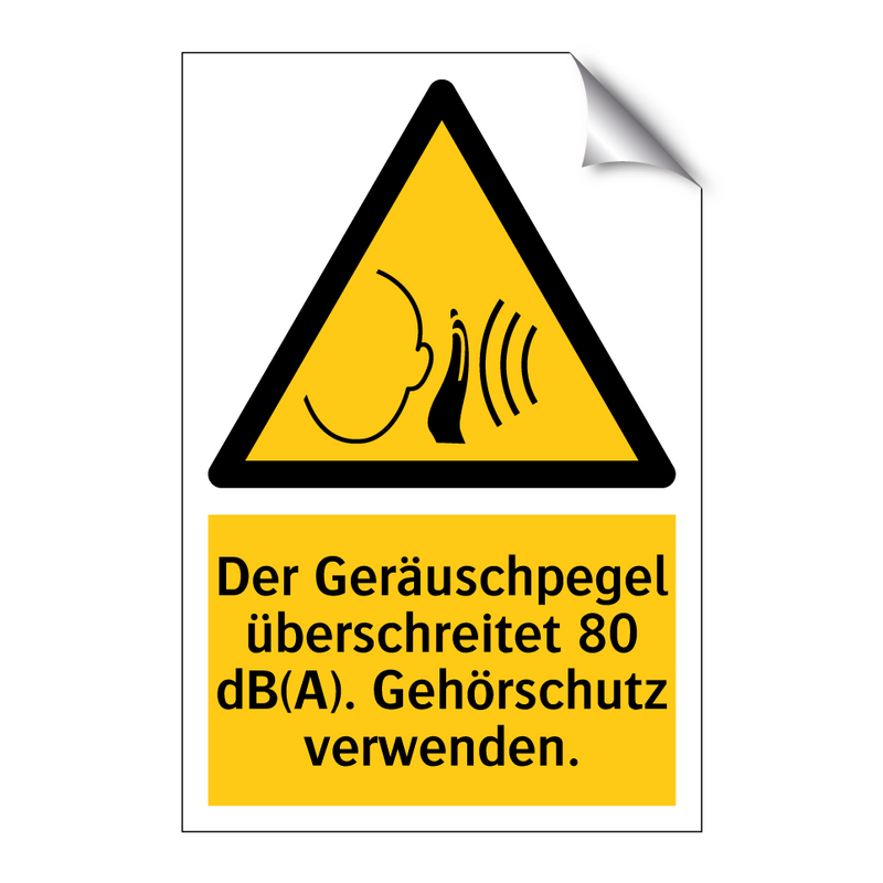 Der Geräuschpegel überschreitet 80 dB(A). Gehörschutz verwenden.