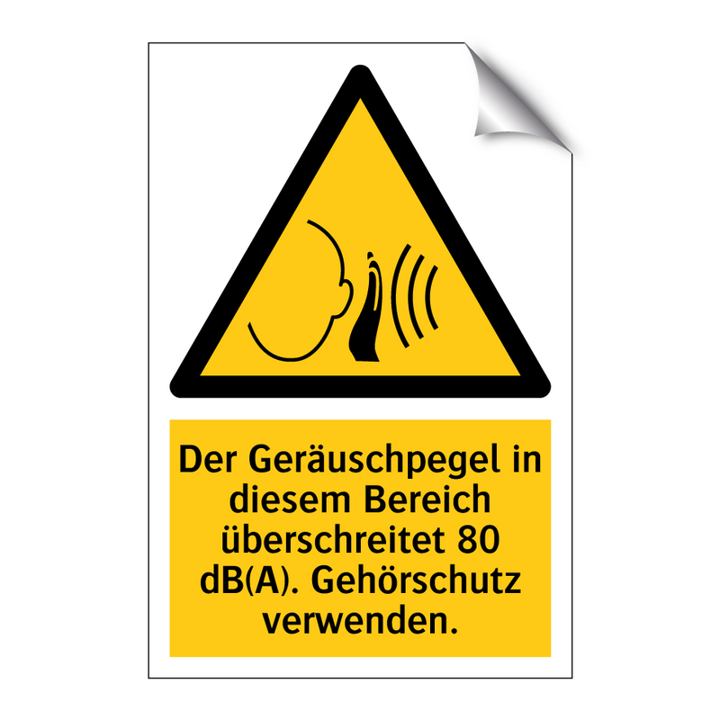 Der Geräuschpegel in diesem Bereich überschreitet 80 dB(A). Gehörschutz verwenden.