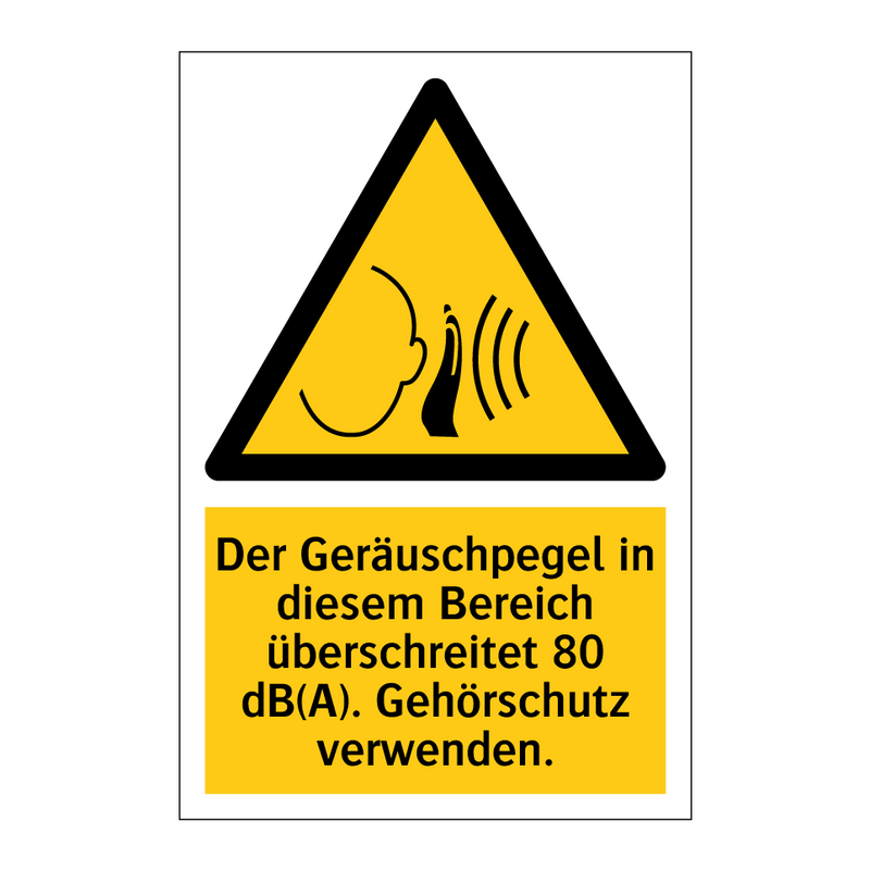 Der Geräuschpegel in diesem Bereich überschreitet 80 dB(A). Gehörschutz verwenden.