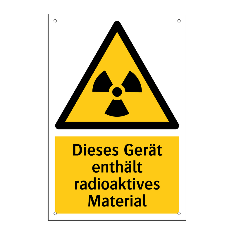 Dieses Gerät enthält radioaktives Material