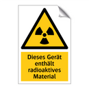 Dieses Gerät enthält radioaktives Material