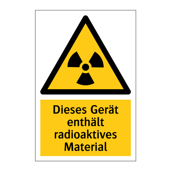 Dieses Gerät enthält radioaktives Material
