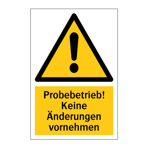 Probebetrieb! Keine Änderungen vornehmen