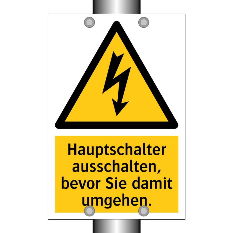 Hauptschalter ausschalten, bevor Sie damit umgehen.