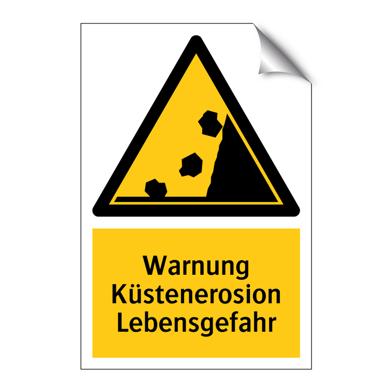 Warnung Küstenerosion Lebensgefahr