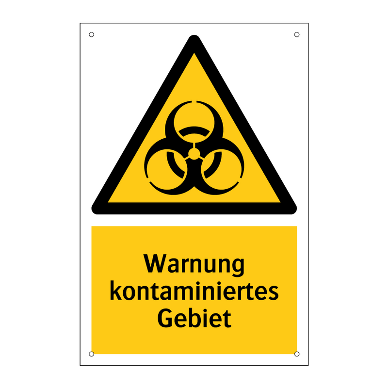 Warnung kontaminiertes Gebiet