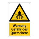 Warnung Gefahr des Quetschens