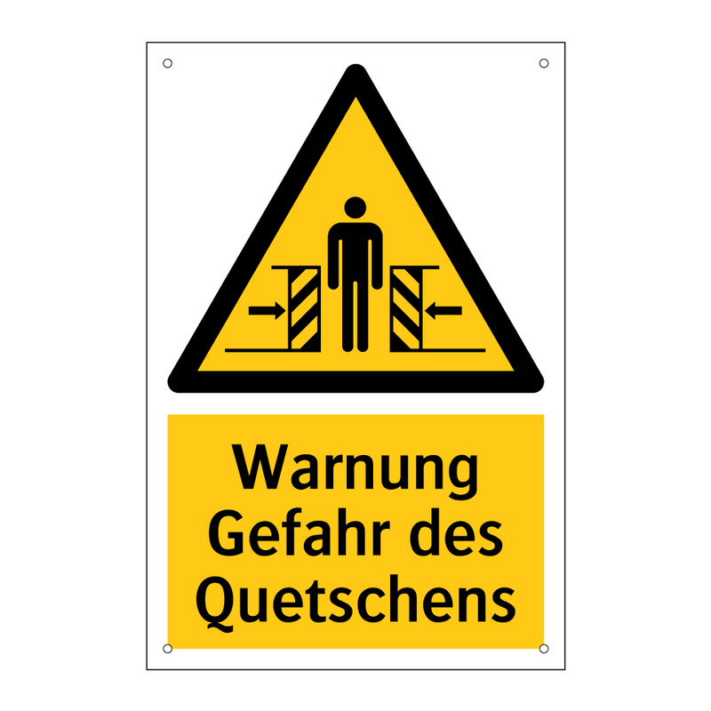 Warnung Gefahr des Quetschens