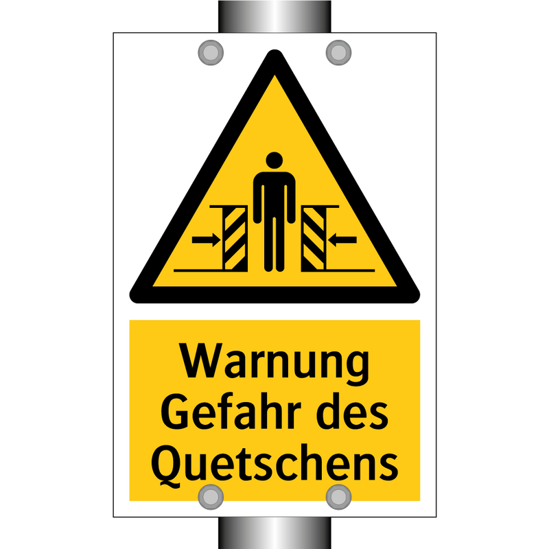 Warnung Gefahr des Quetschens