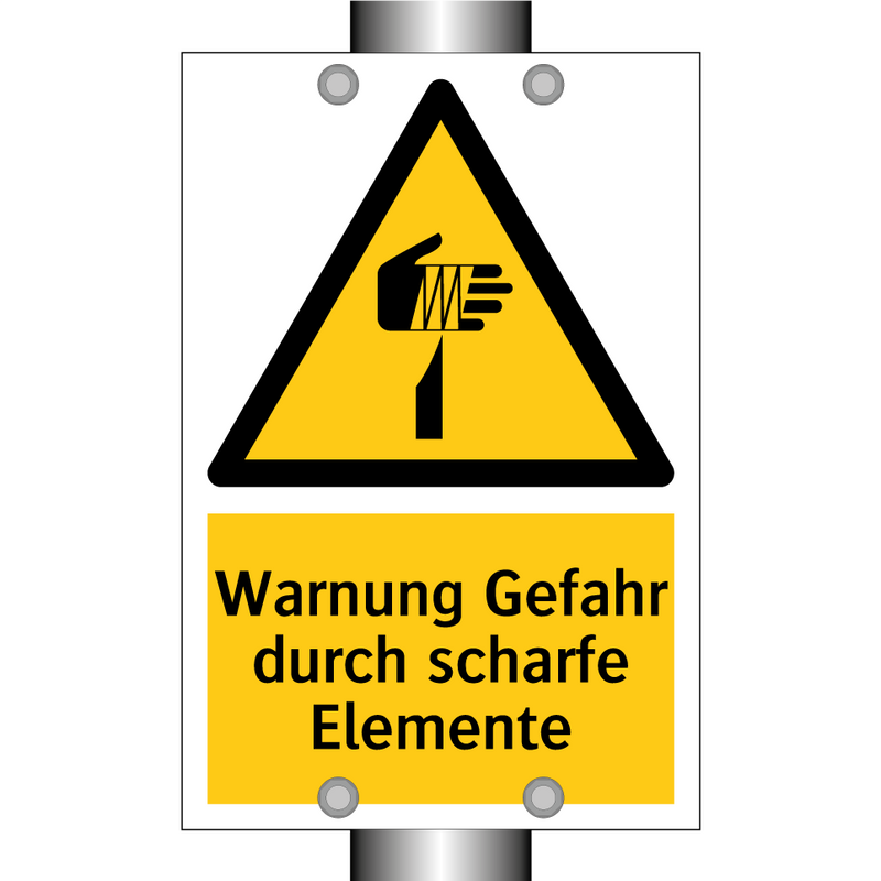 Warnung Gefahr durch scharfe Elemente