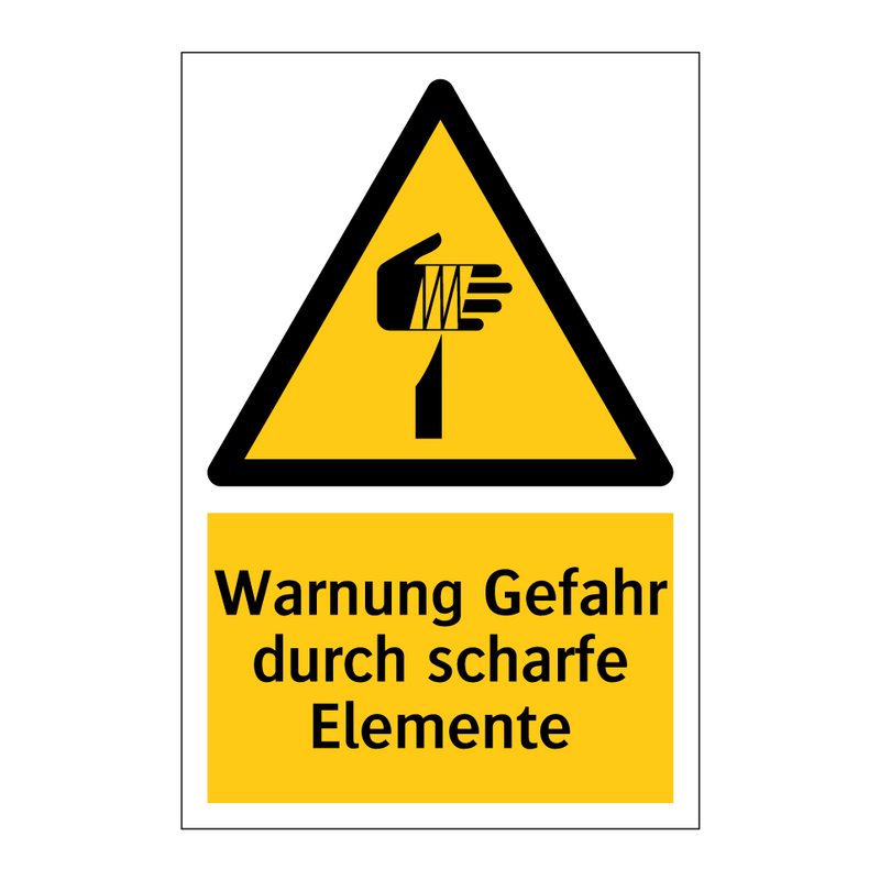 Warnung Gefahr durch scharfe Elemente