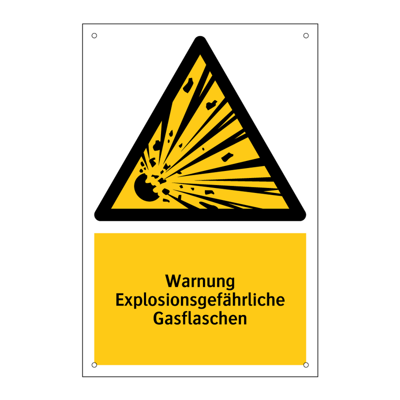 Warnung Explosionsgefährliche Gasflaschen