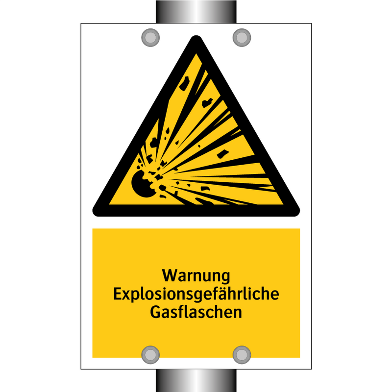 Warnung Explosionsgefährliche Gasflaschen