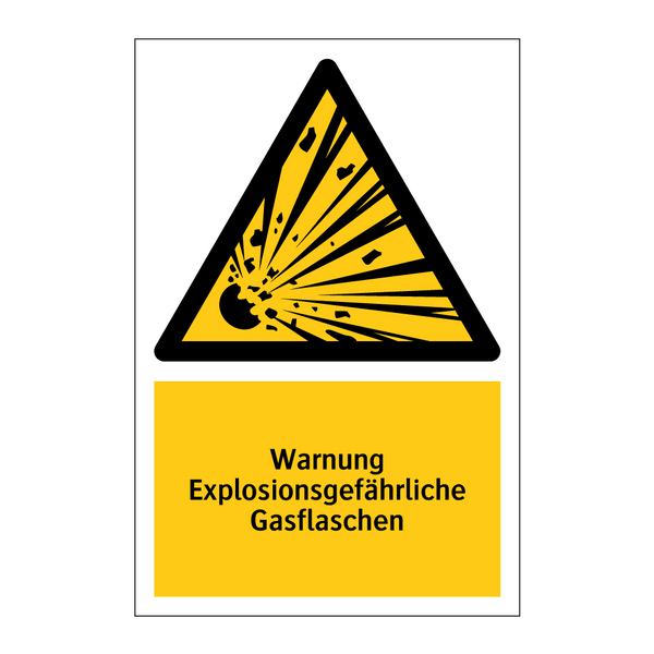 Warnung Explosionsgefährliche Gasflaschen