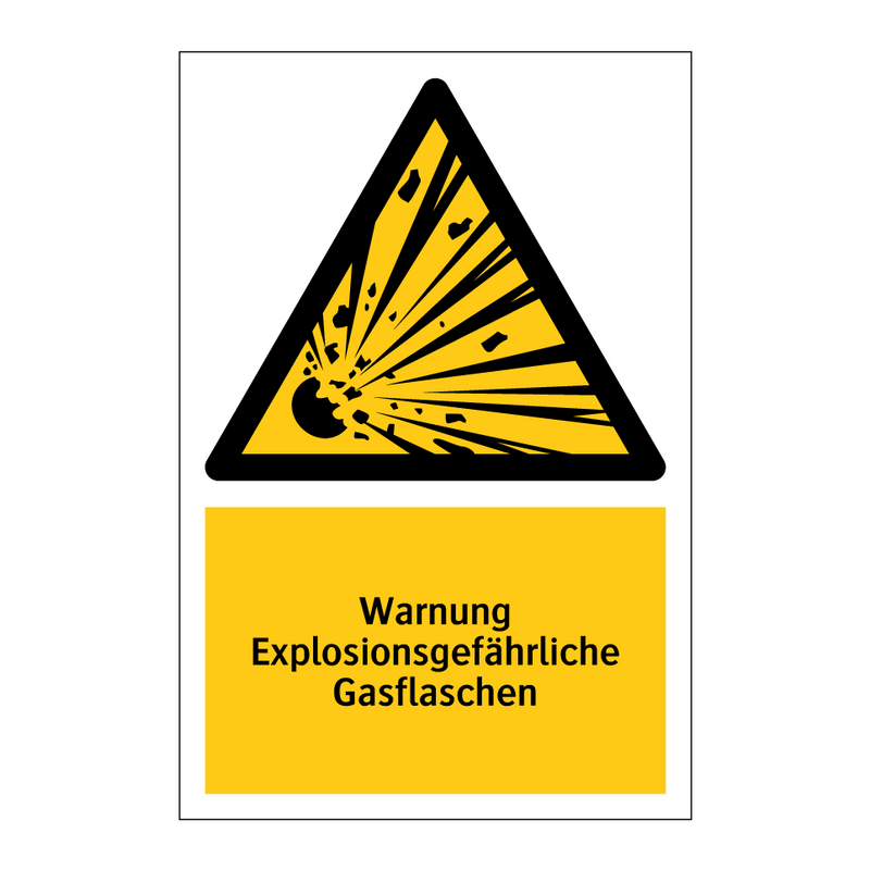 Warnung Explosionsgefährliche Gasflaschen