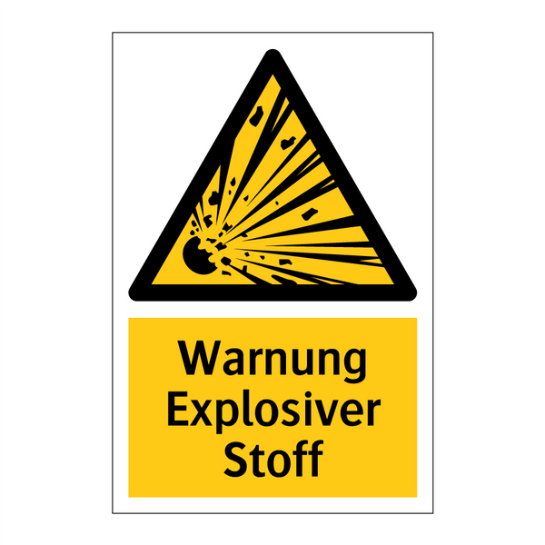 Warnung Explosiver Stoff