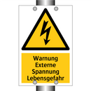 Warnung Externe Spannung Lebensgefahr