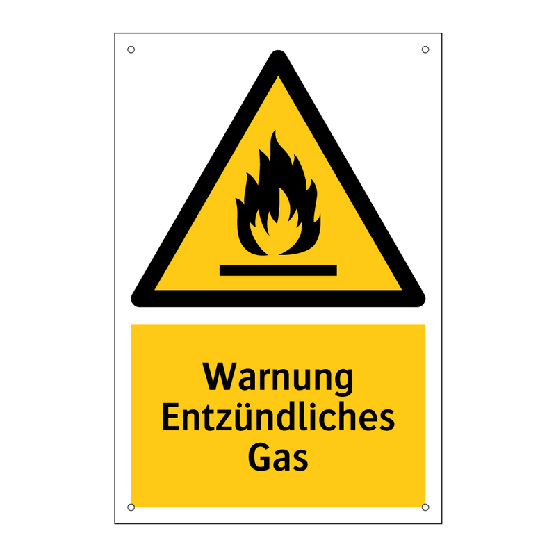 Warnung Entzündliches Gas