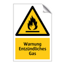 Warnung Entzündliches Gas