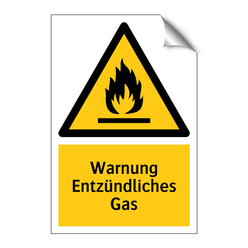 Warnung Entzündliches Gas