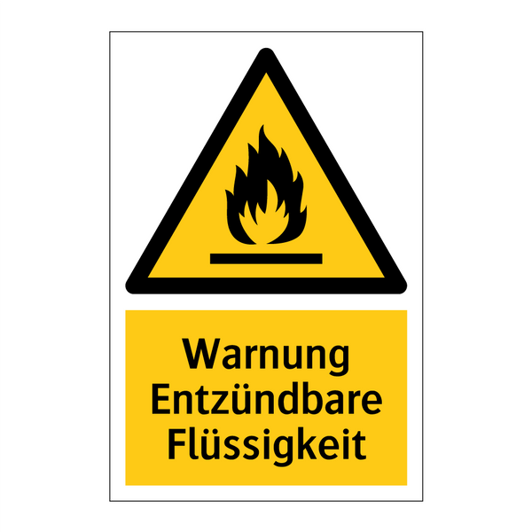 Warnung Entzündbare Flüssigkeit