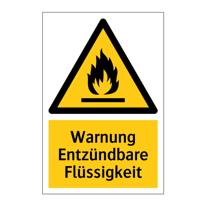 Warnung Entzündbare Flüssigkeit