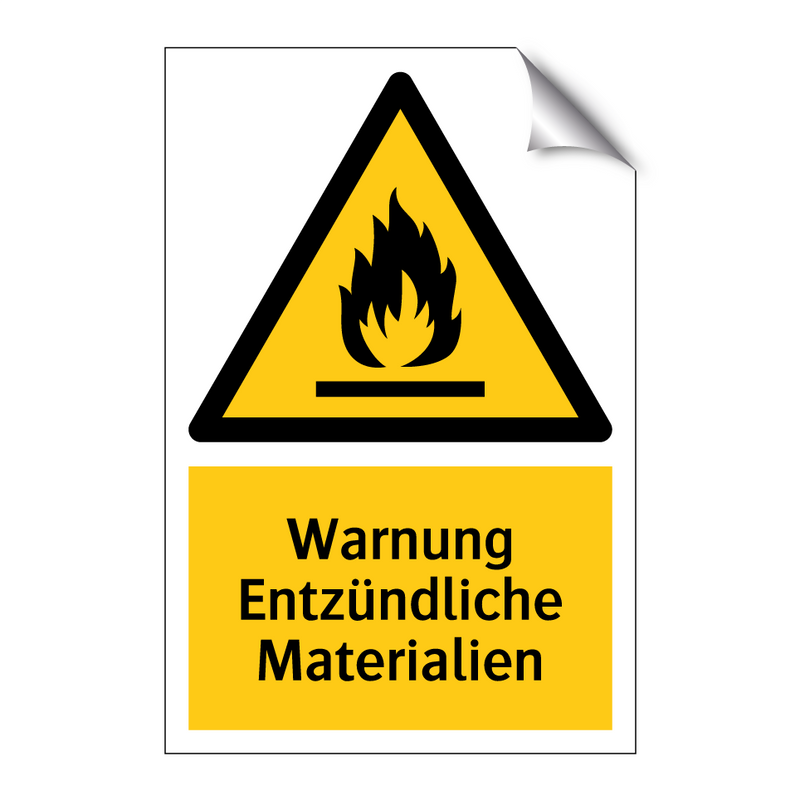 Warnung Entzündliche Materialien