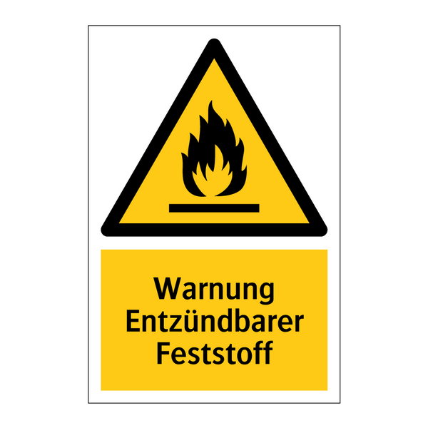 Warnung Entzündbarer Feststoff
