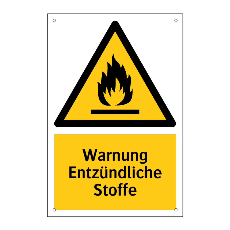Warnung Entzündliche Stoffe