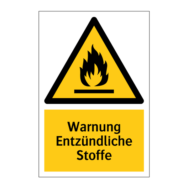Warnung Entzündliche Stoffe