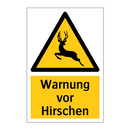 Warnung vor Hirschen