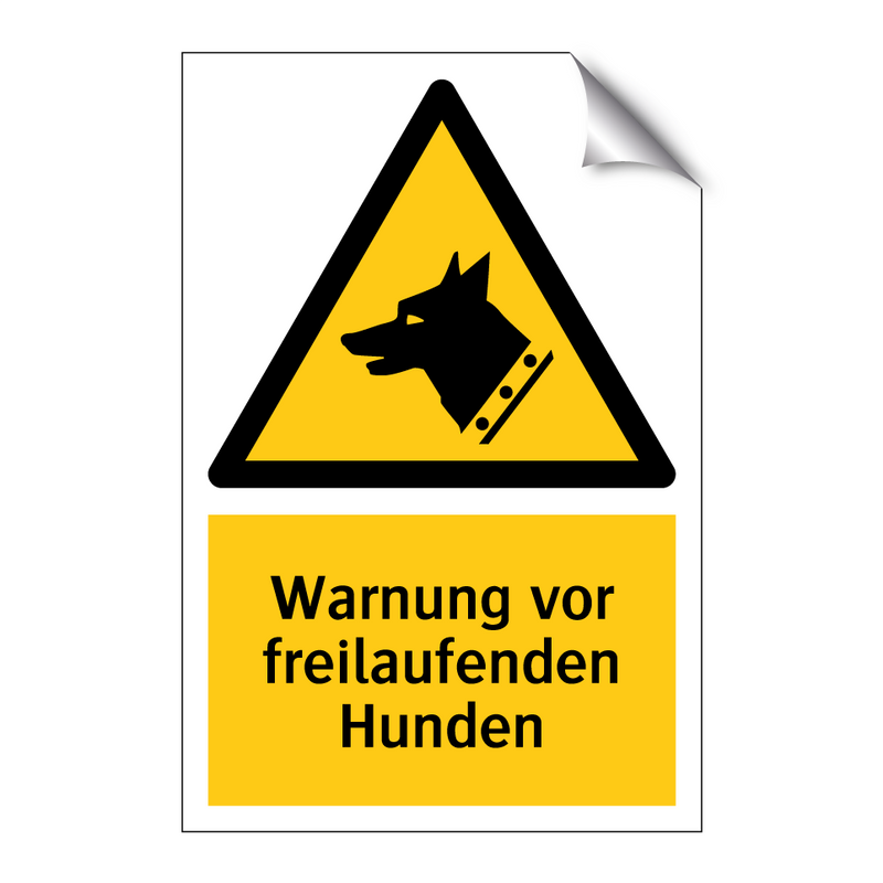 Warnung vor freilaufenden Hunden