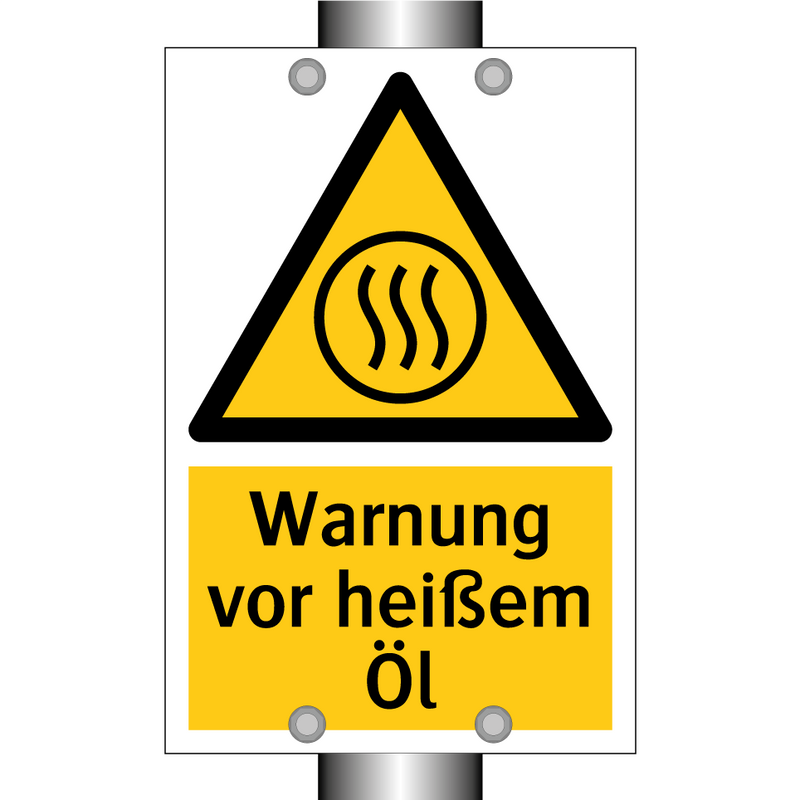 Warnung vor heißem Öl