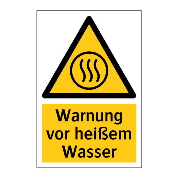 Warnung vor heißem Wasser