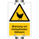 Warnung vor freilaufenden Hühnern